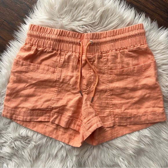 Athleta Cabo Linen 4” Shorts in Cactus Peach - Picture 3 of 8